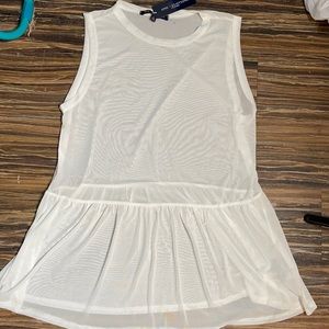 Sleeveless Sheer White Blouse